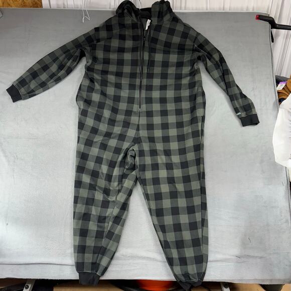 Fabletics Womems‎ Cozy Fleeced Hooded One Piece Everpine Buffalo Check Plaid XXL - Picture 1 of 11